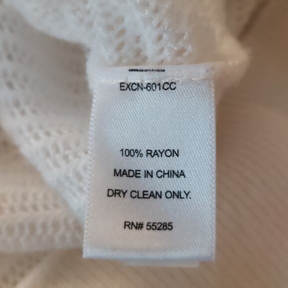 Express Women's Medium White Sheer Knit Sweater Pullover Dolman Batwing - Picture 6 of 6